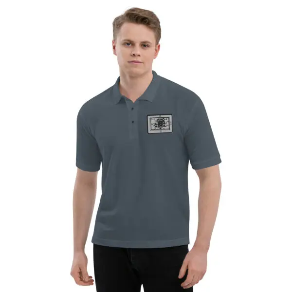 Premium Polo Shirt Steel Grey Front