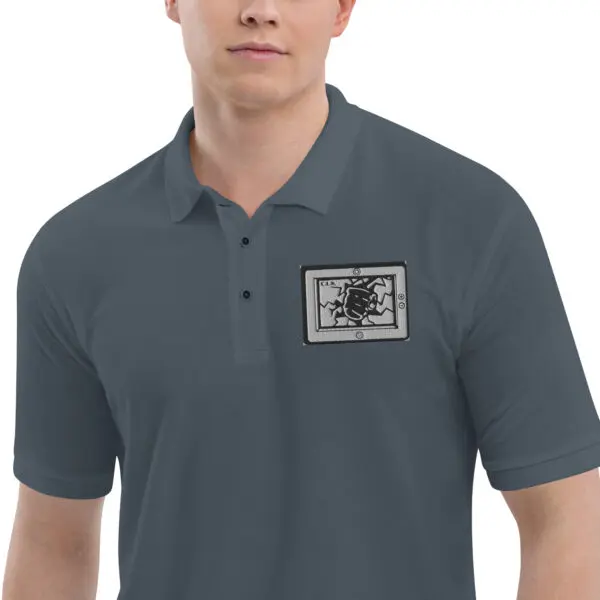 Premium Polo Shirt Steel Grey Zoomed