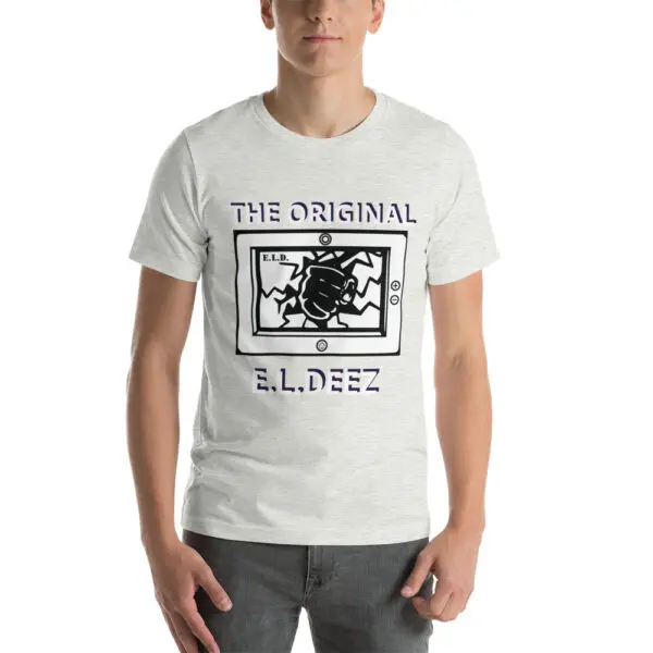 The Original E L Deez T Shirt Ash Colour Front