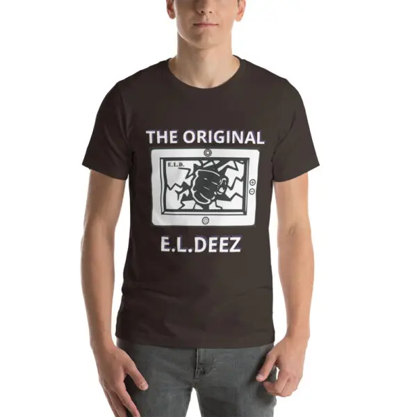 The Original E L Deez T Shirt Brown Colour Front