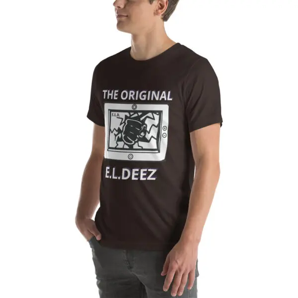 The Original E L Deez T Shirt Brown Colour Left Front