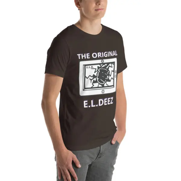 The Original E L Deez T Shirt Brown Colour Right Front