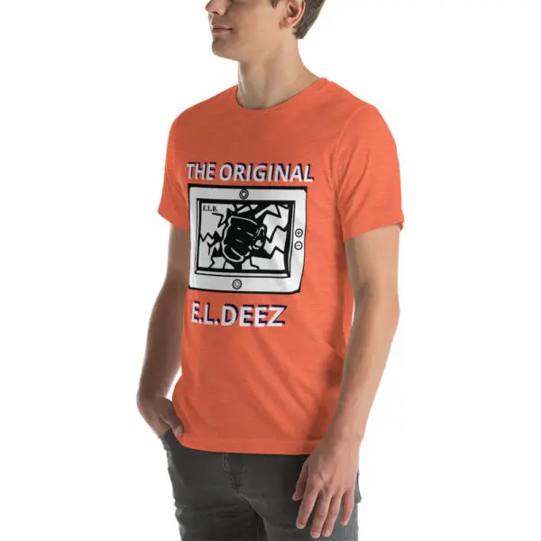 The Original E L Deez T Shirt Heather Orange Left Front