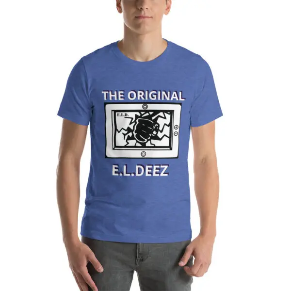 The Original E L Deez T Shirt Heather True Royal Front