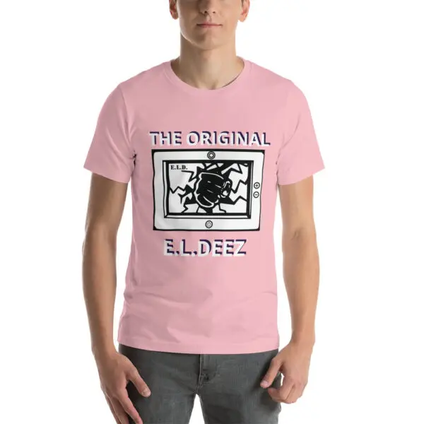 The Original E L Deez T Shirt Pink Front