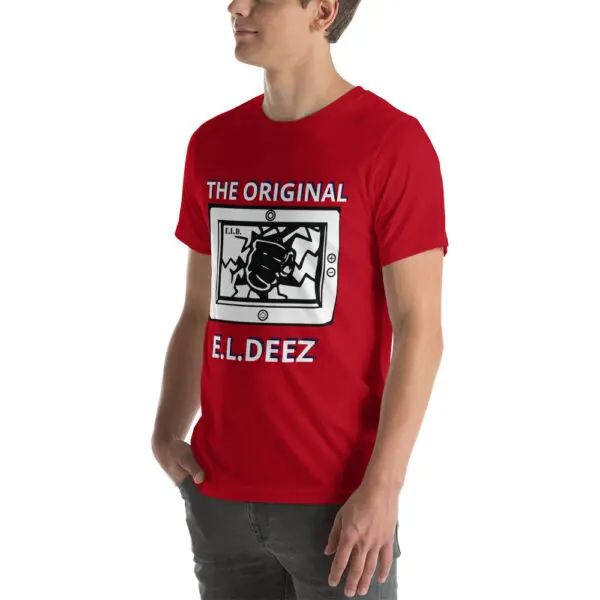 The Original E L Deez T Shirt Red Colour Left Front