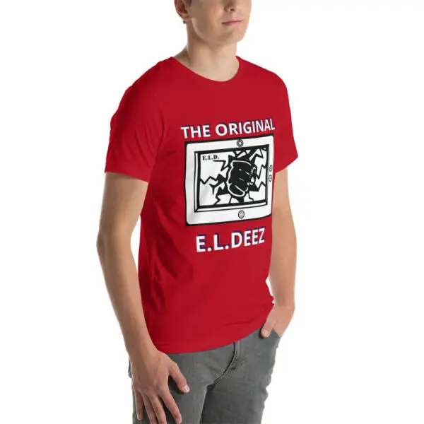 The Original E L Deez T Shirt Red Colour Right Front