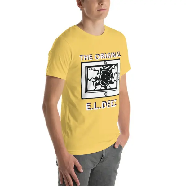 The Original E L Deez T Shirt Yellow Right Front