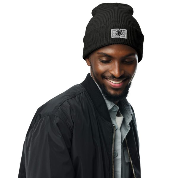 E.L. Deez Logo Waffle Beanie Black Front