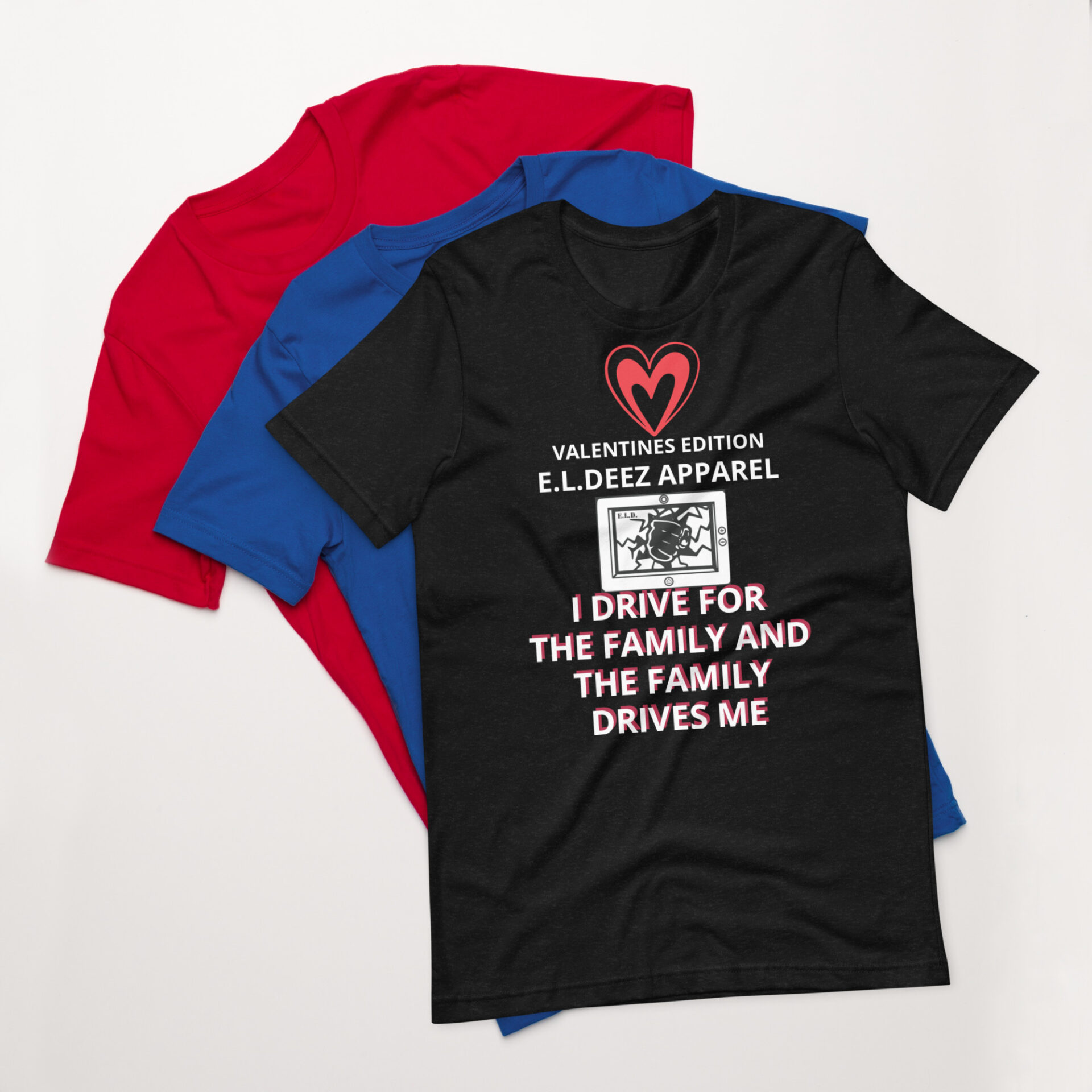 Valentines Edition T Shirt Black and Red Colour