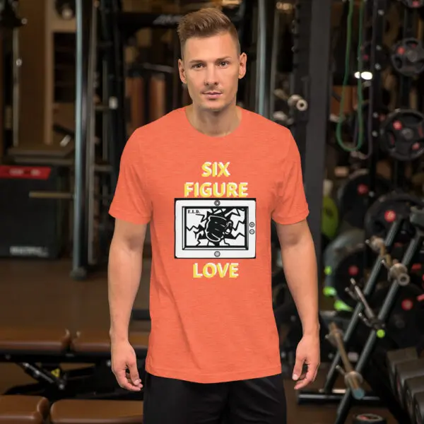 Six Figure Love T Shirt Heather Orange Front