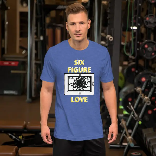 Six Figure Love T Shirt Heather True Royal Front