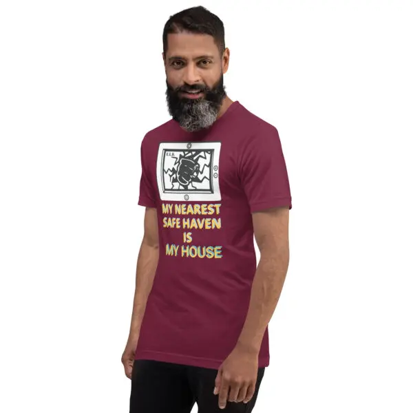 Unisex Staple T Shirt Maroon Colour Left Front View