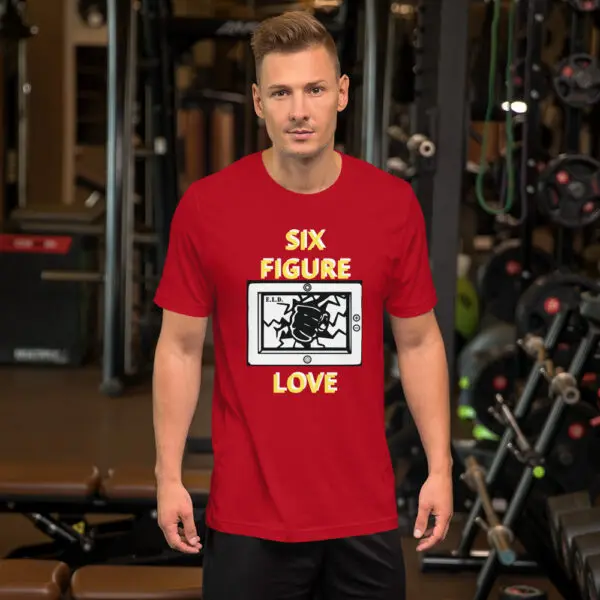 Six Figure Love T Shirt Red Colour Front View